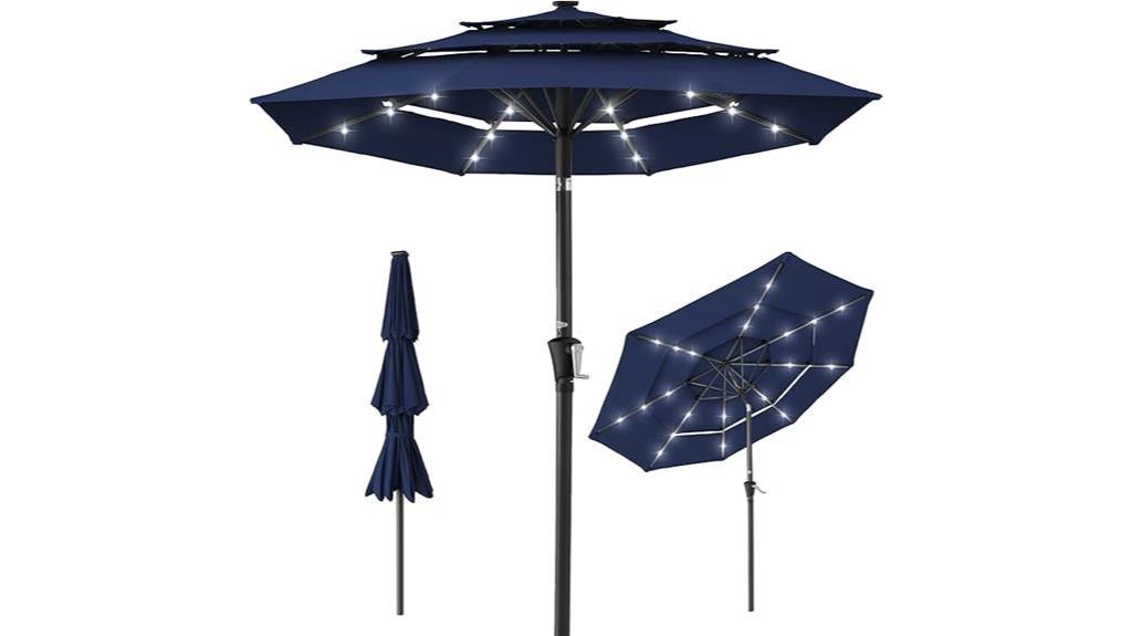 10ft 3 tier solar umbrella