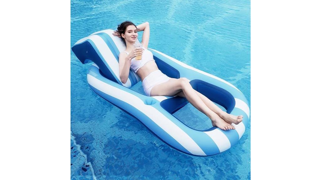 inflatable pool float with headrest