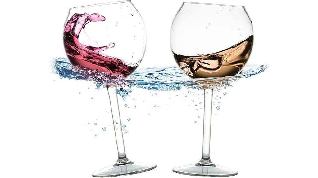 pool floating wine glasses