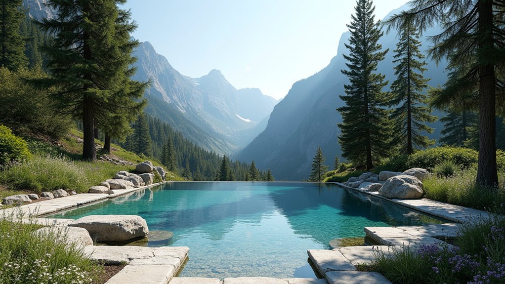 23 Natural Pool Design Ideas That Feel Earthy and Serene alpine tranquility with views