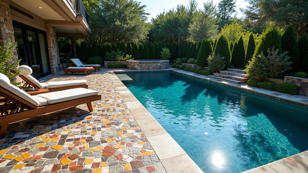 21 Elegant Pool Deck Pavers That Add Texture and Style artistic elegance for outdoors