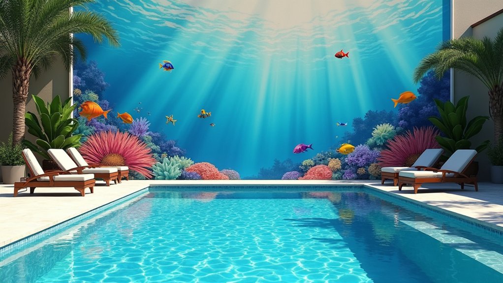 23 Creative Pool Ideas on a Budget That Still Look Luxurious artistic mural for pool