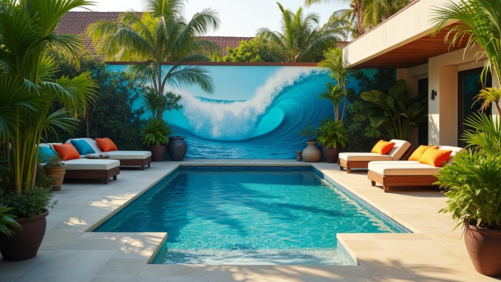 17 Easy Pool Deck Update Ideas That Make a Big Impact artistic outdoor pool decor