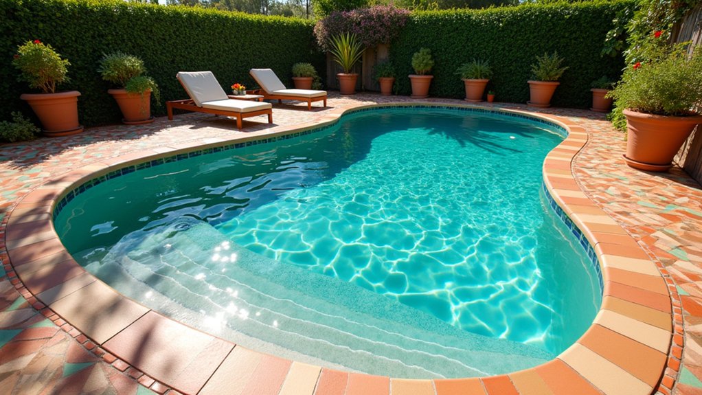 17 Creative Pool Deck Resurfacing Ideas for a Fresh New Look artistic stencil pool designs