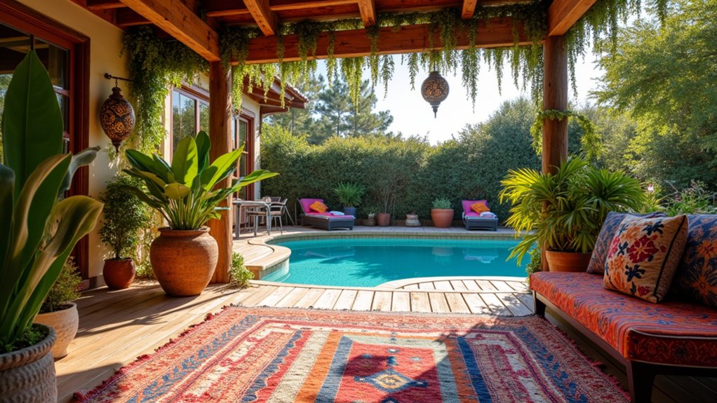 17 Bold Above Ground Pool Deck Multi Level Designs That Add Dimension bohemian outdoor creative sanctuary