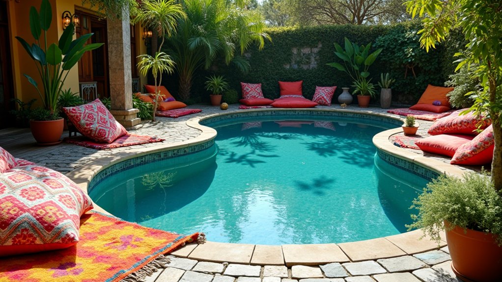 18 Kidney-Shaped Pool Design Ideas for Organic Appeal bohemian poolside paradise retreat