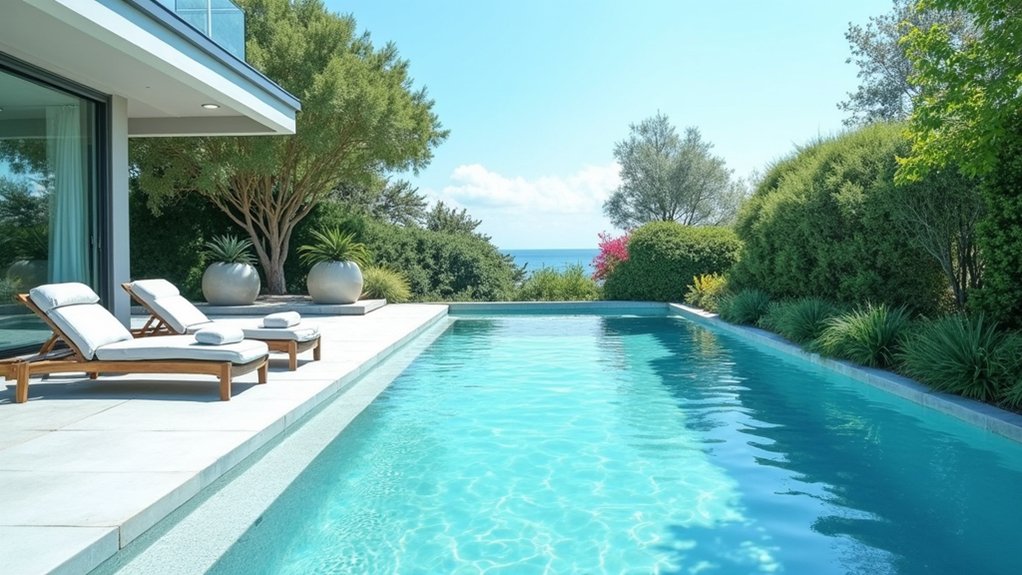 19 Trendy Pool Deck Paint Colors That Set the Mood calming elegance for outdoors