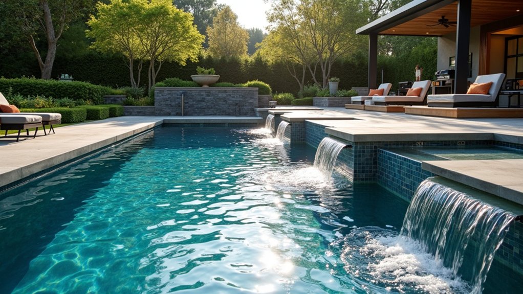 23 Sleek Pool Ideas With Zero Edge Effects That Impress cascading luxury pool features