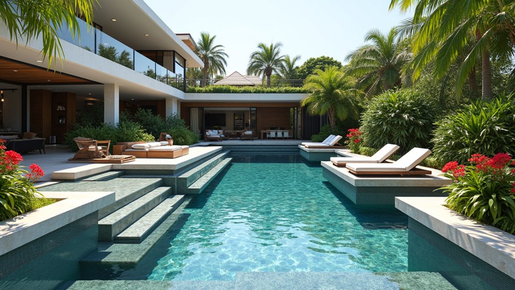 15 Unique Pool Design Ideas to Inspire One-of-a-Kind Spaces cascading tiered pool design