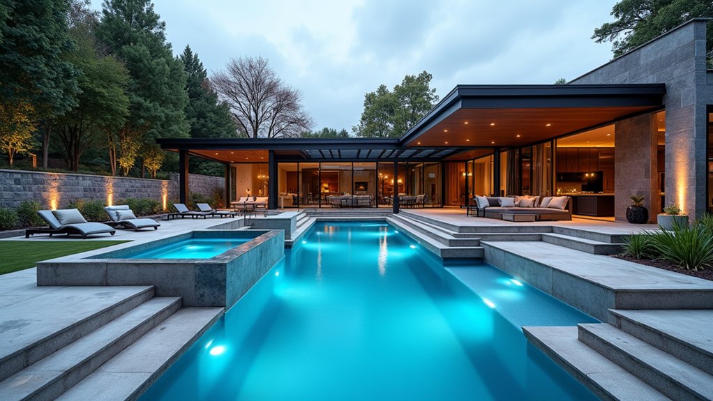 15 Architectural Pool Design Ideas That Make a Bold Statement cascading water luxury retreat