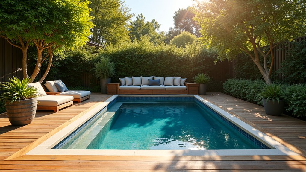 23 Creative Above Ground Pool Deck Small Yard Solutions That Work charming backyard relaxation space