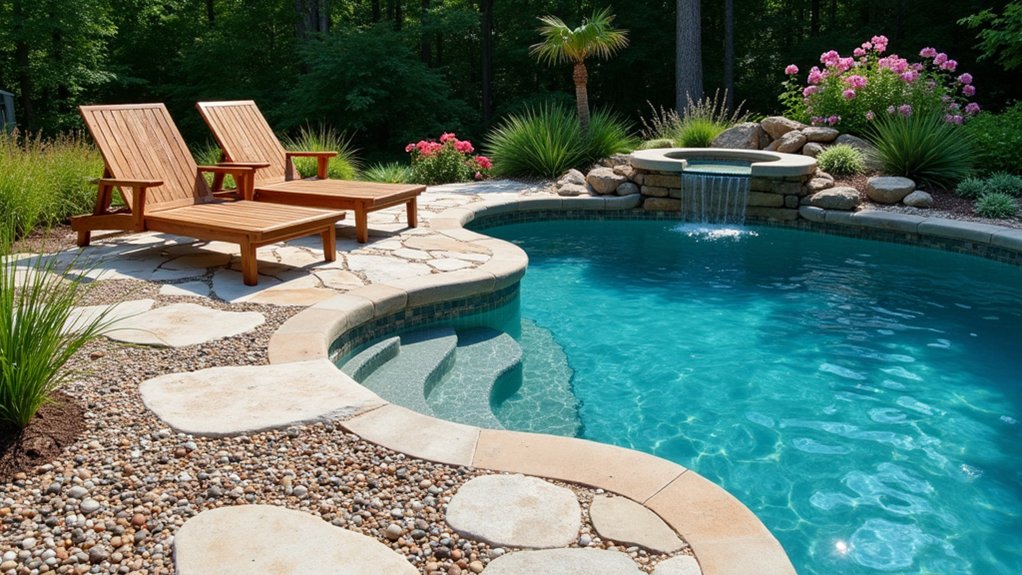 21 Creative Cheap Pool Deck Ideas That Still Shine charming gravel stone retreat