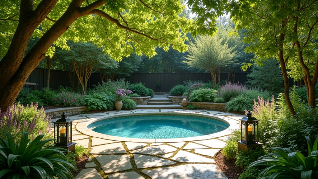 18 Budget-Savvy Stock Tank Pool Landscape Ideas That Pack a Punch charming paver pathway design