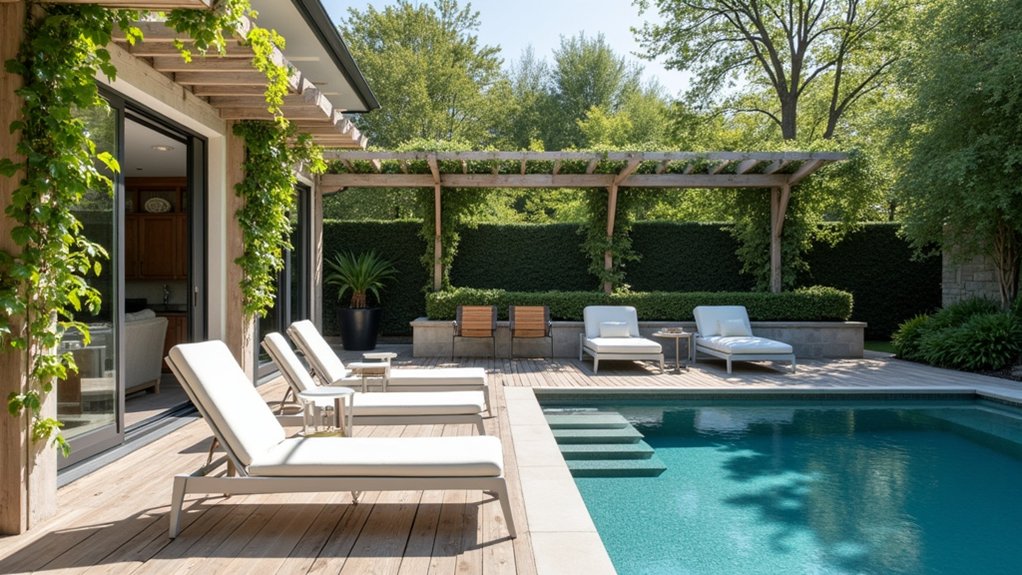 23 Smart Pool Deck Privacy Ideas That Still Feel Open charming sophisticated pool deck