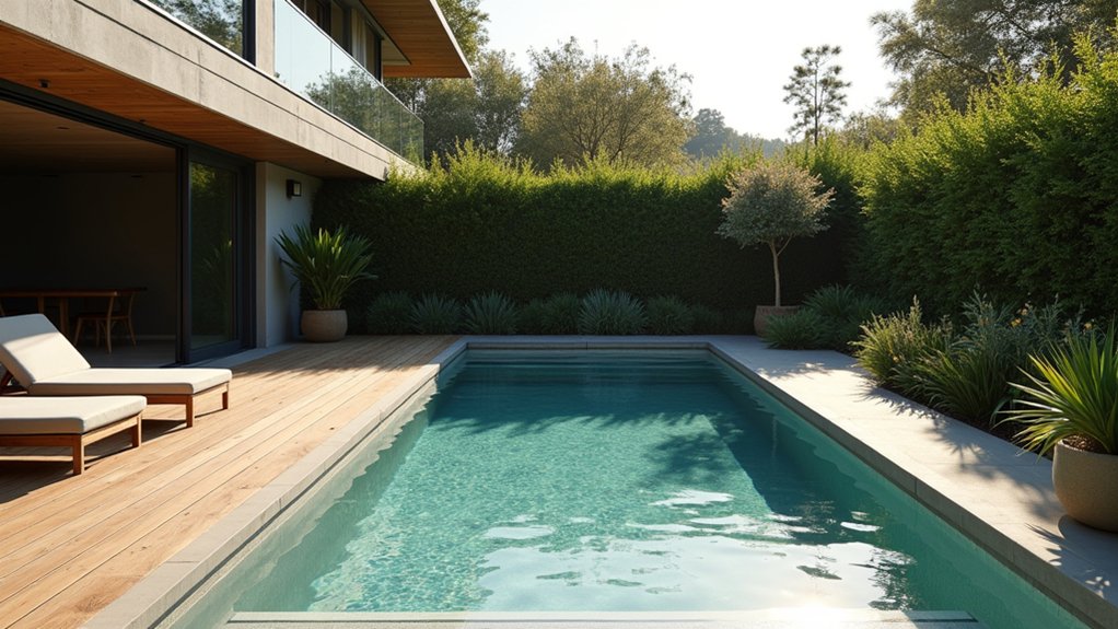 18 Minimalist Pool Design Ideas for a Sleek Backyard Look chic compact backyard oasis