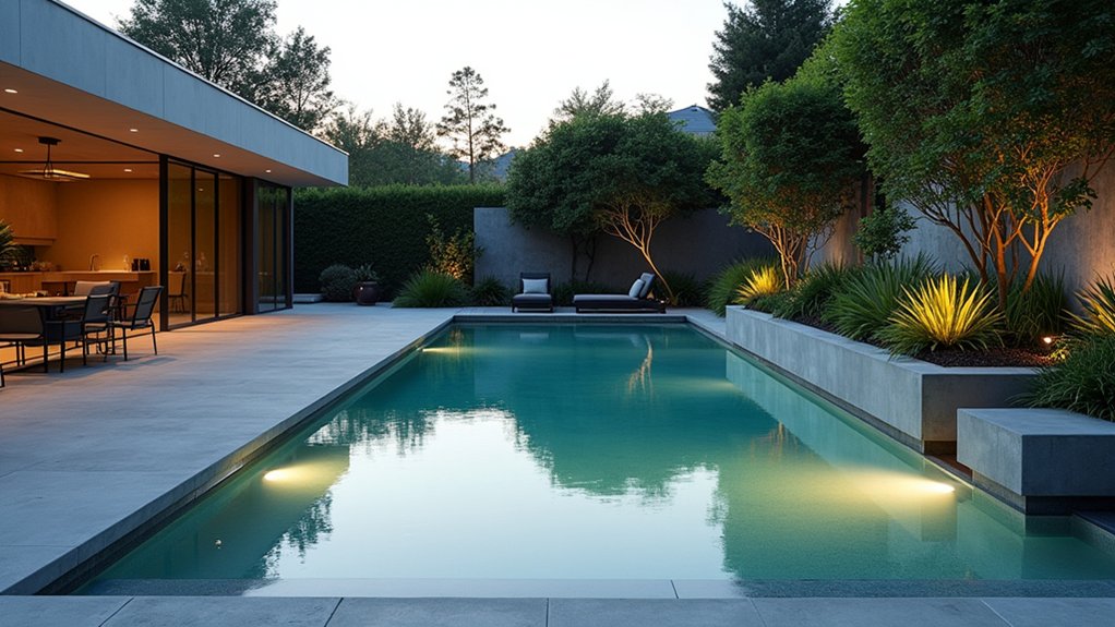 18 Stylish Above Ground Pool Landscaping Designs That Impress Instantly chic contemporary backyard oasis