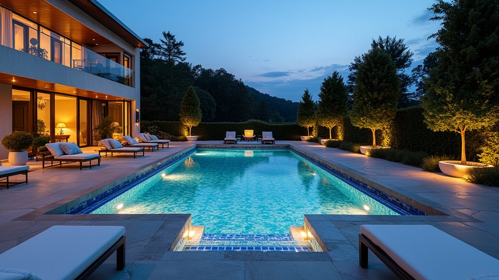 15 Dreamy Backyard Pool Landscaping Ideas for Every Style chic geometric pool oasis
