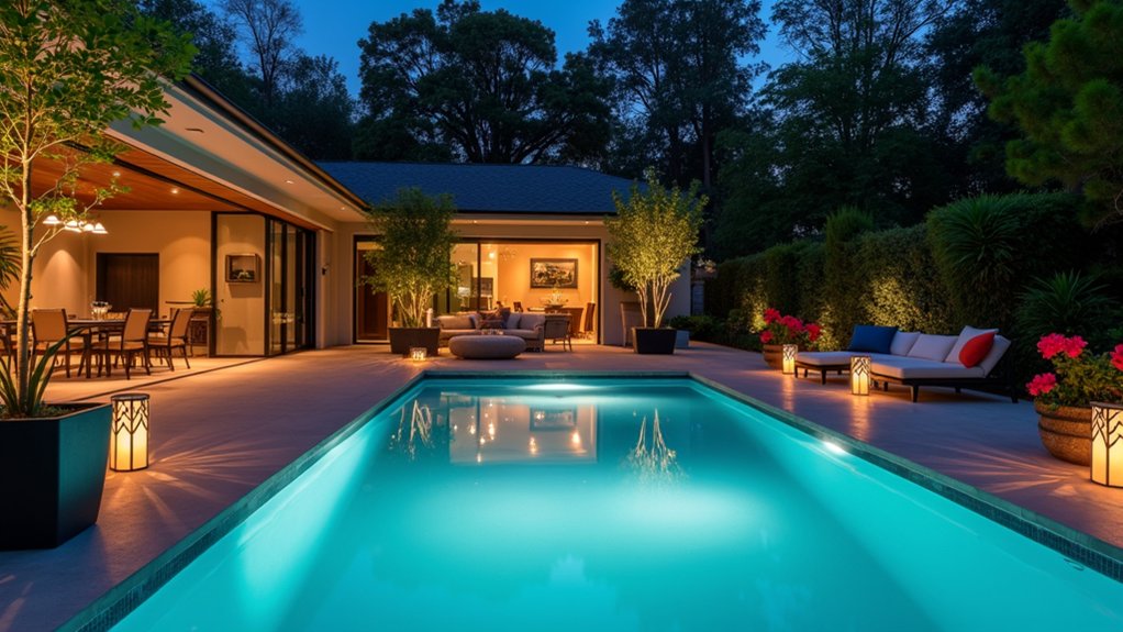 21 Inspiring Pool Deck Makeover Ideas You’ll Want to Try This Summer chic led pool ambiance