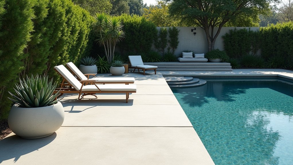 21 Inspiring Pool Deck Makeover Ideas You’ll Want to Try This Summer chic minimalist concrete sanctuary