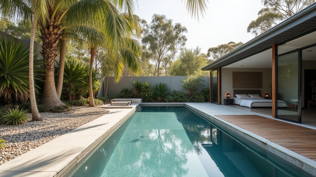 20 Breezy Australian Pool Landscaping Ideas for Laid-Back Vibes chic minimalist outdoor design