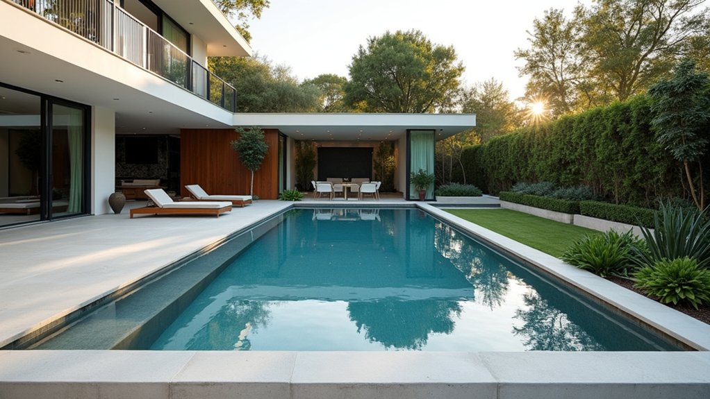 18 Simple Pool Design Ideas for an Effortless Backyard Look chic modern geometric design