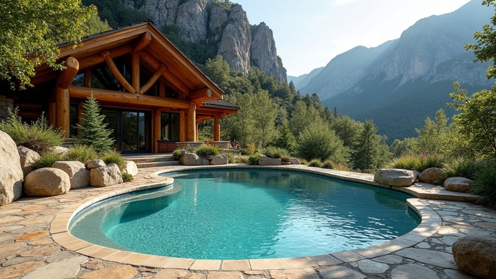 18 Kidney-Shaped Pool Design Ideas for Organic Appeal chic mountain lodge retreat