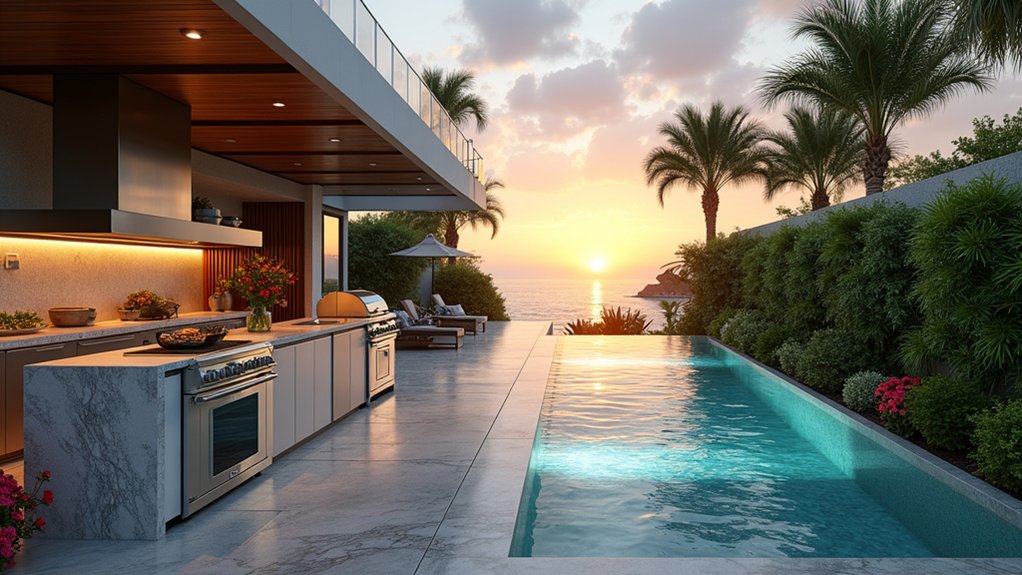 chic outdoor culinary oasis