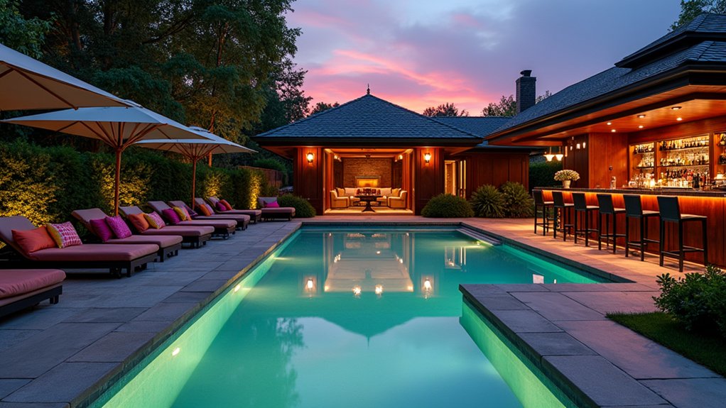 18 Above Ground Pool Ideas That Don’t Compromise on Style chic poolside bar oasis