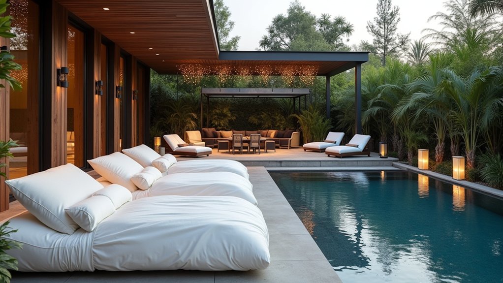chic poolside lounging oasis