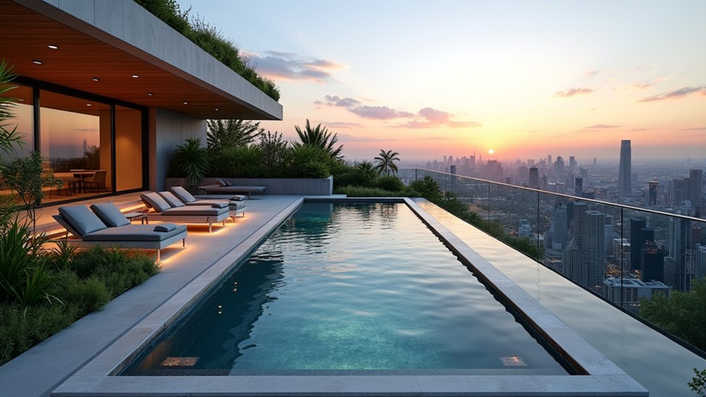 15 Modern Pool Designs That Wow With Style and Simplicity chic rooftop pool retreat