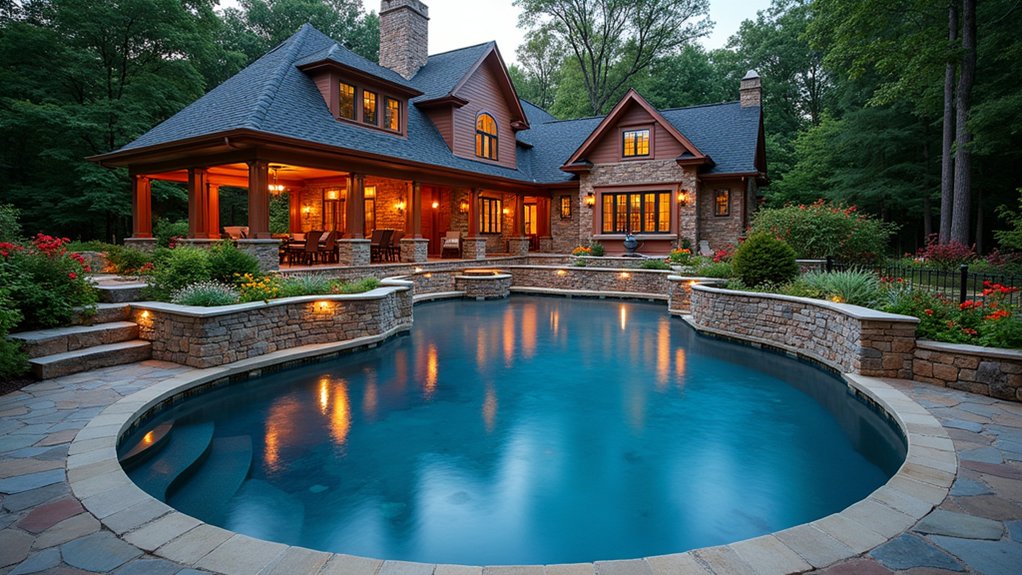 20 Functional Pool Landscaping With Retaining Wall Designs That Add Structure chic seating wall designs