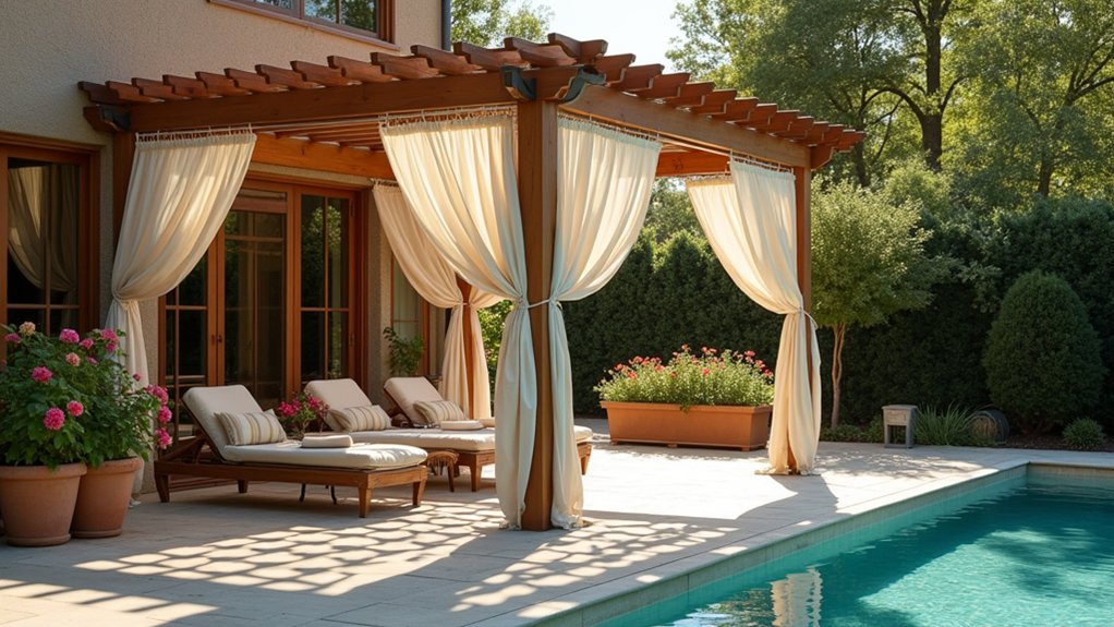 21 Clever Pool Deck Shade Ideas for Cool Summer Days chic shaded poolside retreat
