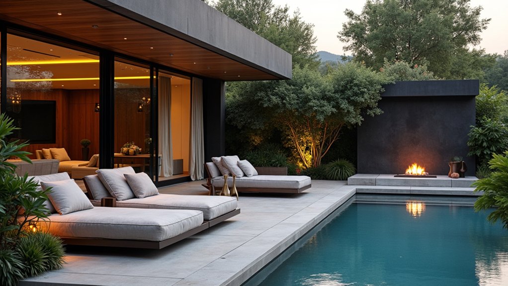 15 Sleek Modern Pool Ideas to Elevate Your Backyard Design chic sunken lounge retreat