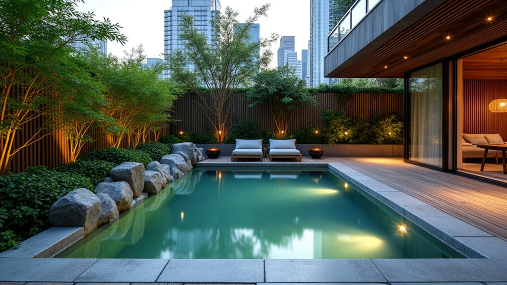 15 Stylish Plunge Pool Design Ideas to Cool Down in Style chic urban plunge pool