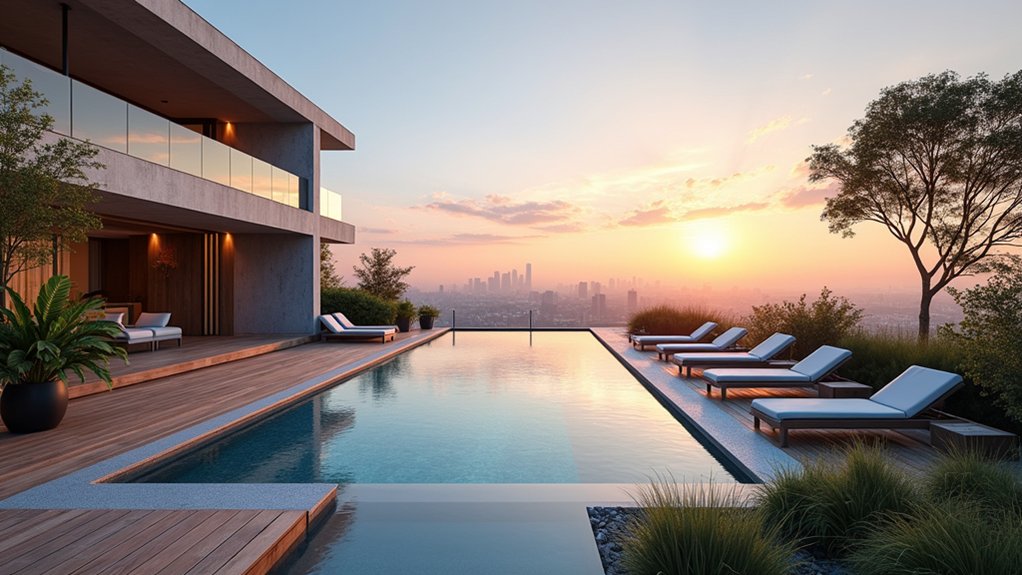15 Rooftop Pool Design Ideas for Sky-High Luxury chic urban rooftop oasis