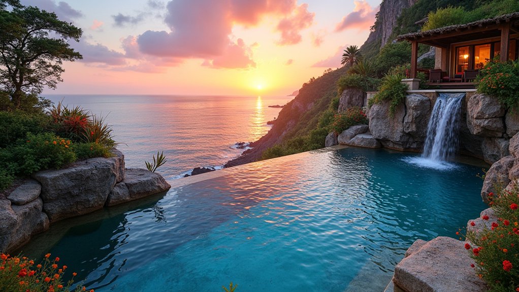 23 Natural Pool Design Ideas That Embrace Organic Beauty cliffside serene infinity pool