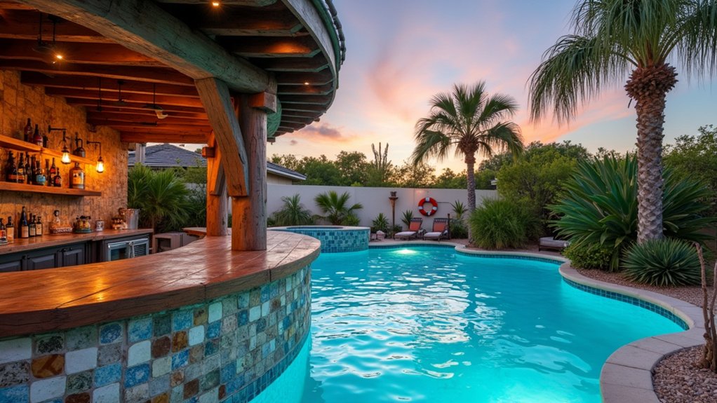18 Pool Ideas With Bar Features for the Perfect Party Setup coastal elegance and charm