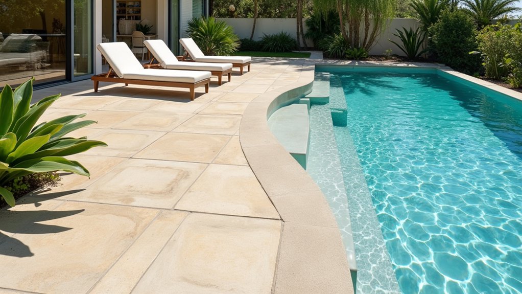 23 Timeless Pool Deck Travertine Ideas for a Luxe Finish coastal sanctuary with tranquility