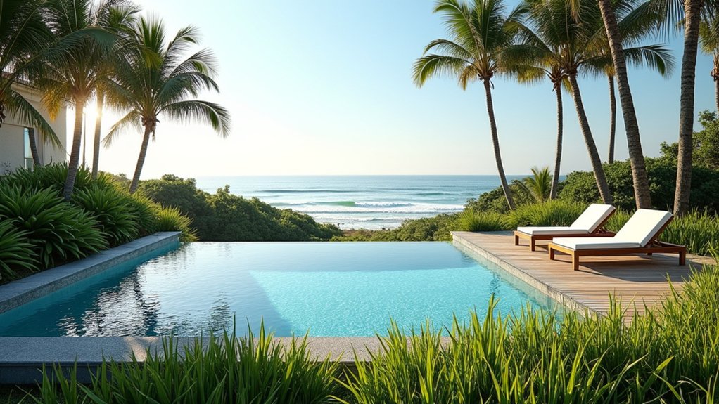 15 Stunning Pool Landscaping Backyard Looks You’ll Want to Copy coastal serenity backyard oasis
