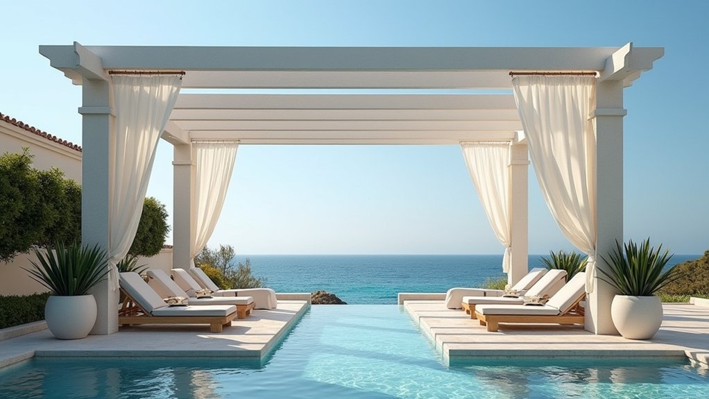 coastal whitewashed pergola oasis