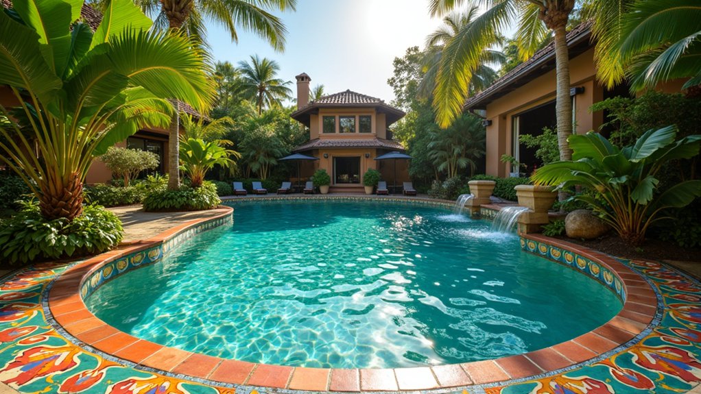 20 Resort Pool Ideas That Feel Like a Vacation at Home colorful artistic pool retreat