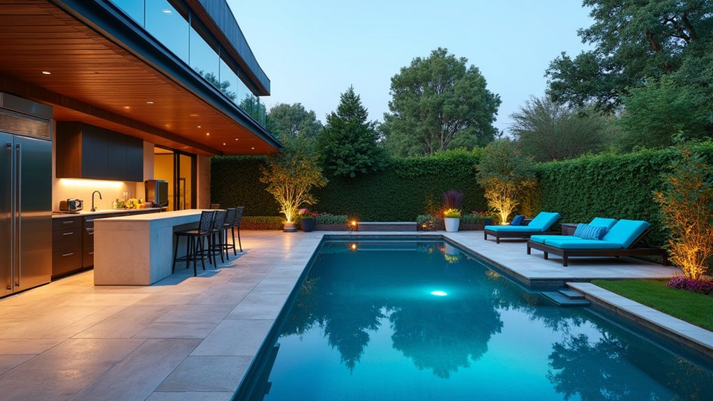 23 Bold Pool Deck With Outdoor Kitchen Ideas for the Ultimate Entertaining Space colorful outdoor retreat decor