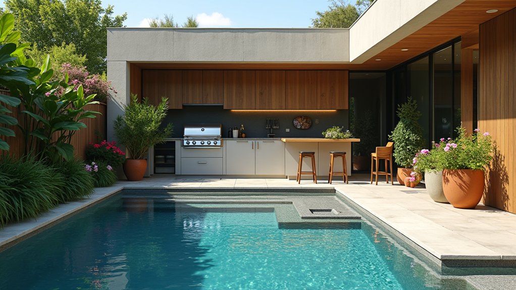 20 Clever Small Backyard Pool Landscaping Ideas That Maximize Space compact stylish outdoor entertaining