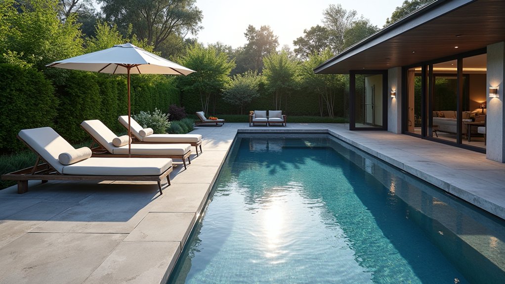 23 Beautiful Pool Deck Ideas Inground Pavers for a Polished Look contemporary porcelain pool elegance