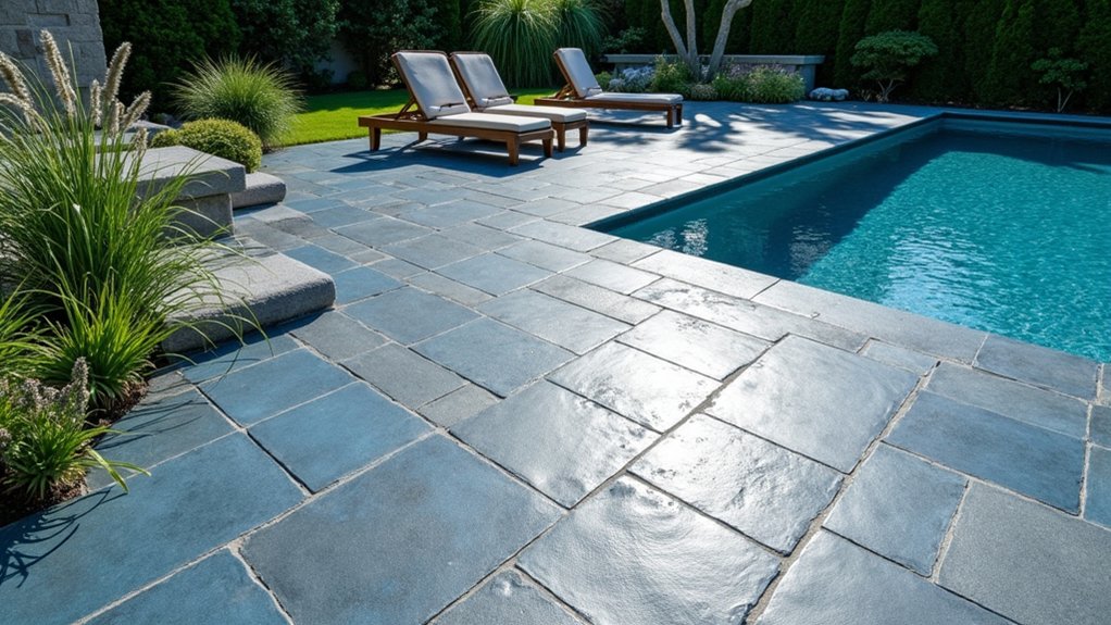 23 Tough Pool Deck Coating Ideas That Stand Up to the Elements cool comfort by the pool
