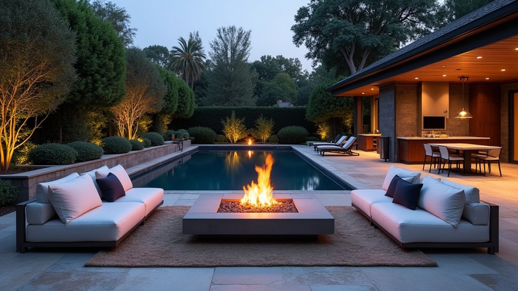 21 Inspiring Pool Deck Makeover Ideas You’ll Want to Try This Summer cozy chic fire pit retreat
