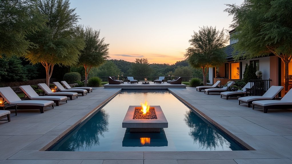 20 Outdoor Pool Design Ideas for Open-Air Relaxation cozy evenings by the pool