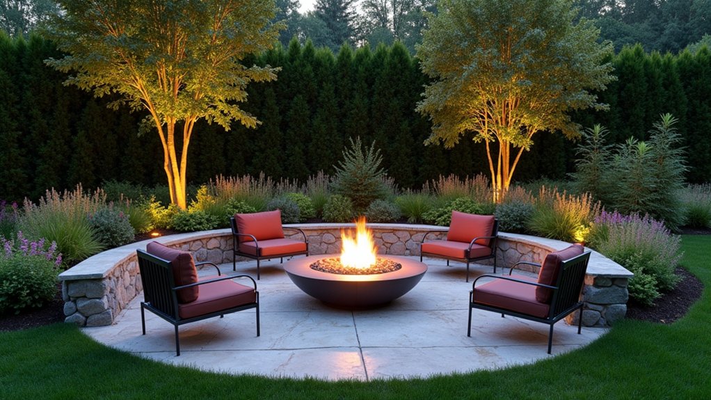 18 Creative Oval Above Ground Landscaping Ideas That Break the Mold cozy fire pit gatherings