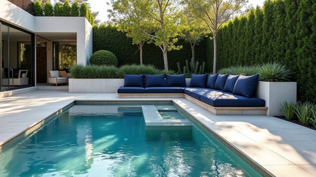 cozy functional poolside seating