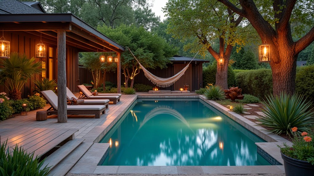 18 Budget-Savvy Stock Tank Pool Landscape Ideas That Pack a Punch cozy hammock retreat oasis